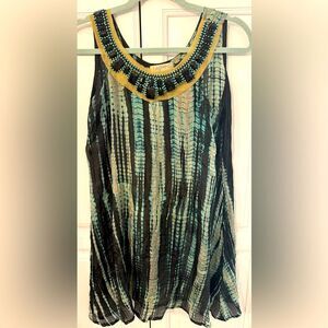 Thai Boutique designer Women's green tie dye sleeveless top size 6